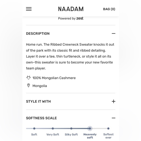 Naadam black ribbed cashmere crew neck sweater, size Medium - Picture 6 of 6